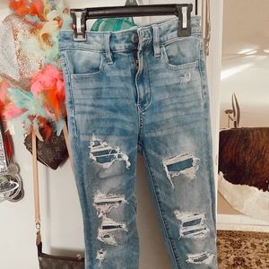 00 American eagle ripped skinny jeans